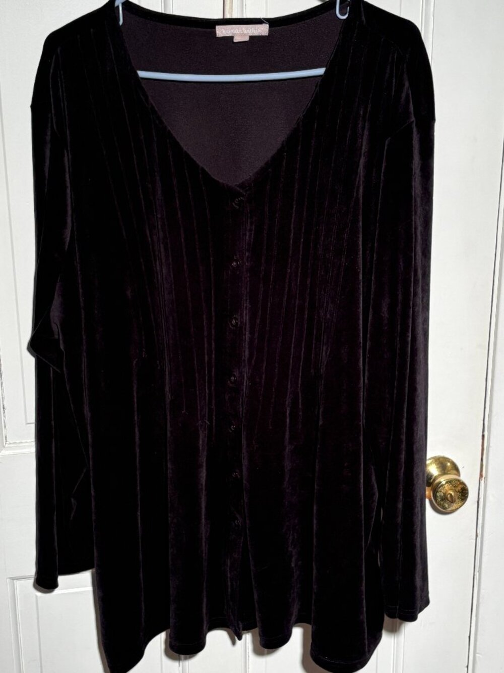 Vintage Woman Within Black Velvet Tunic | Size 2X (26/28) |